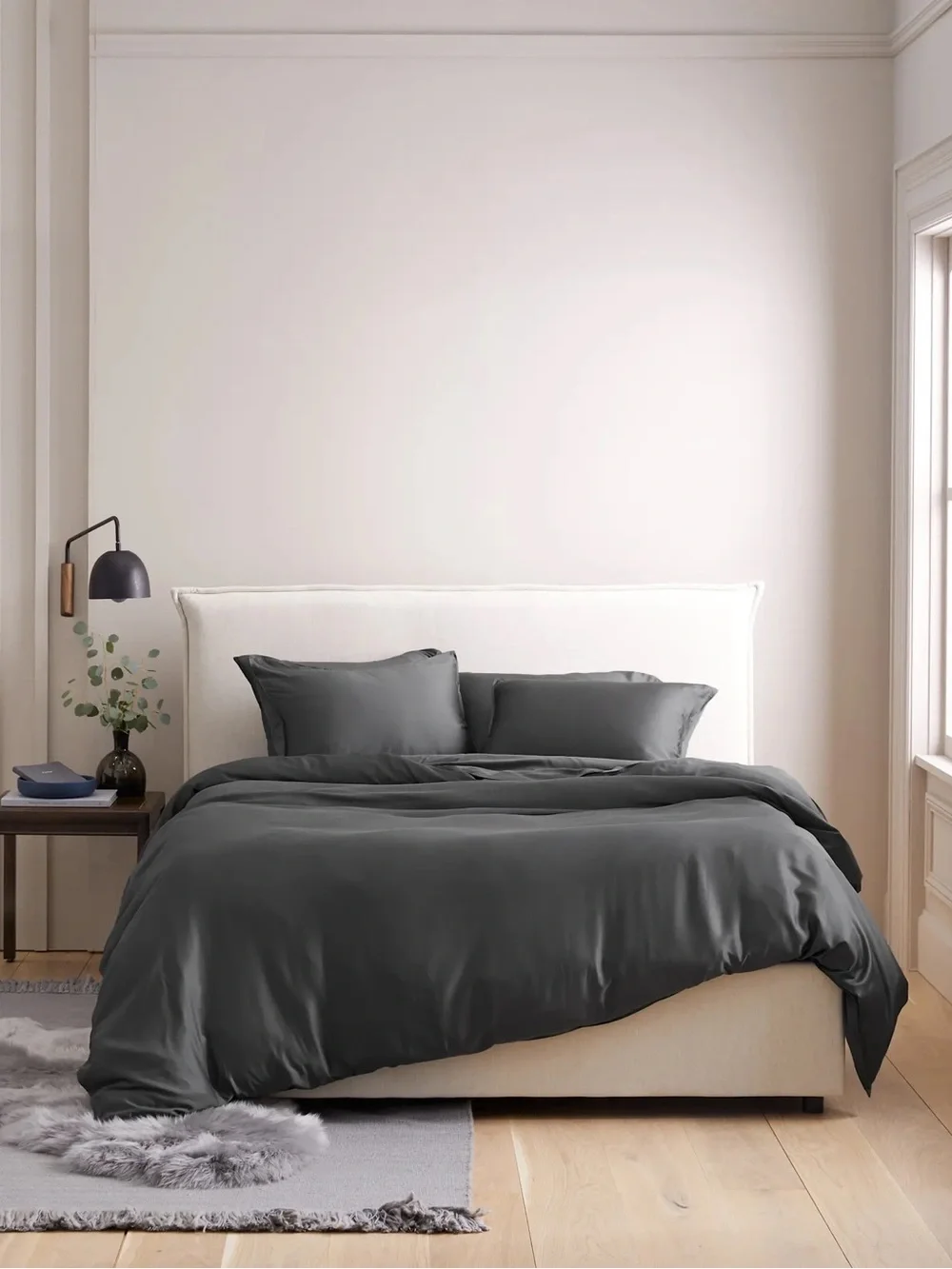 QUINCE Bamboo Duvet Cover Set Full/Queen Charcoal 9291